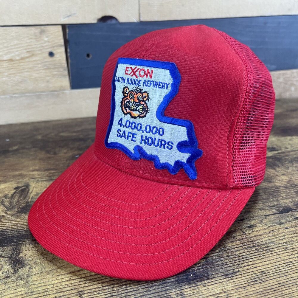 Exxon MSD 4 Million Safe hours 1980 Trucker SnapBack Adjustable Hat Baseball Cap